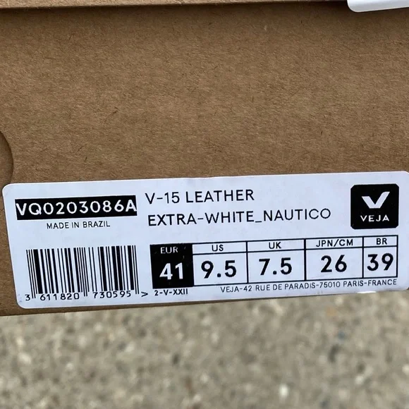 Veja V-15 Leather White Nautico High Top Women's size 9.5 - Picture 15 of 16